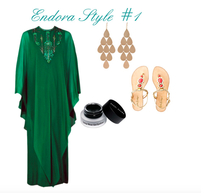 Images: Dress: 1st Dibs, Earrings: Marissa Collections, Sandals: Lilly Pulitzer, Eyeliner: Bobbi Brown